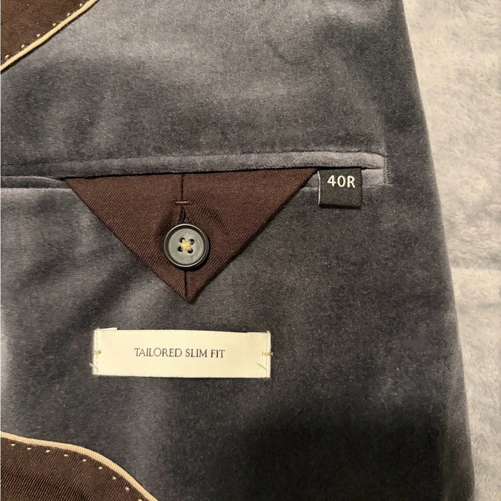 Banana Republic Grey Velvet Sport Coat - Size 40 Brand New and Never Worn - Picture 4 of 5